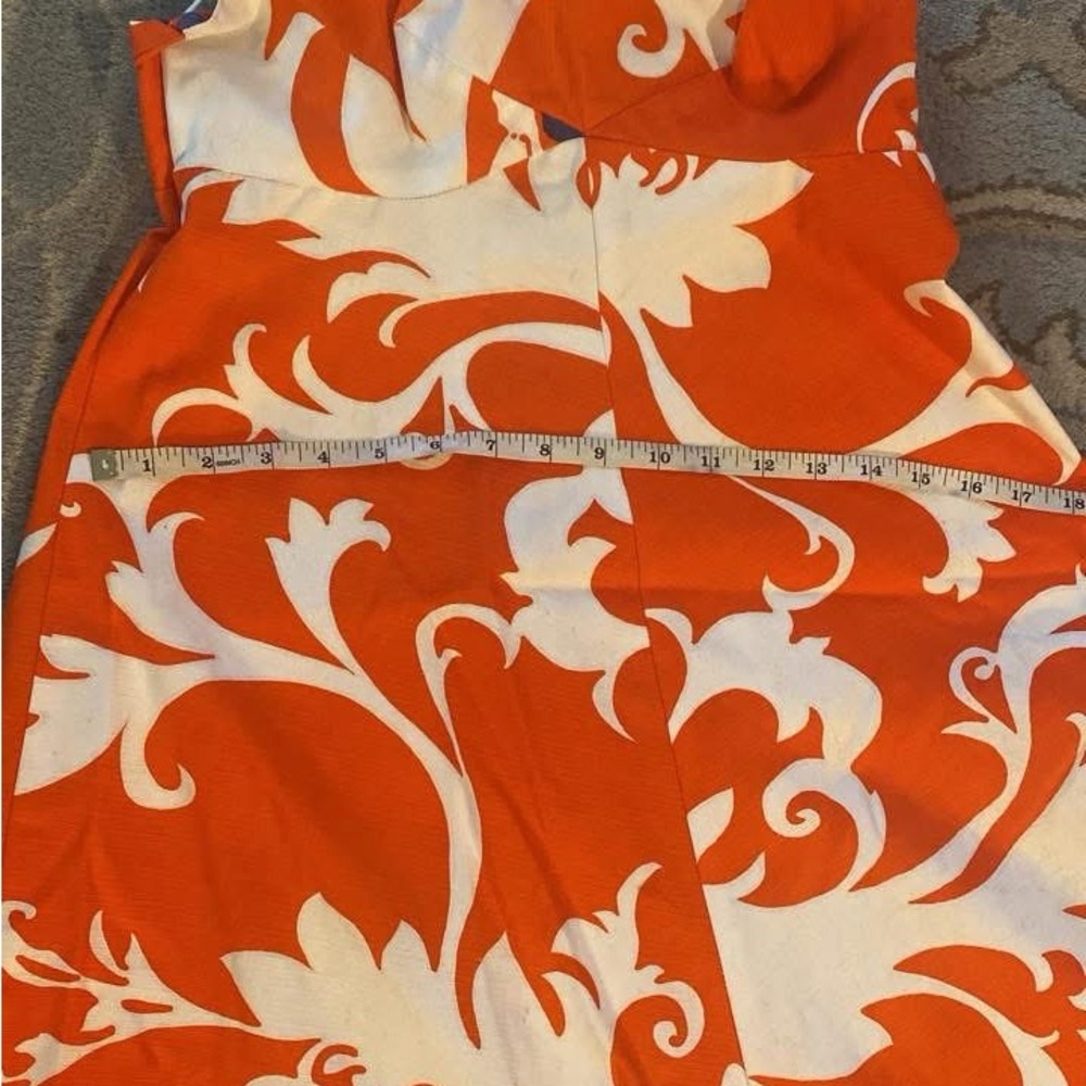 Vintage Malihini Hawaii Orange and White Floral Dress size 10 $100 see stains